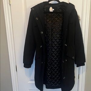 Alfred Sung Women's Black Quilted Coat